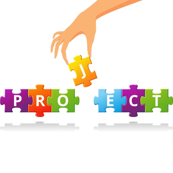 Puzzle do projecto — Vetor de Stock