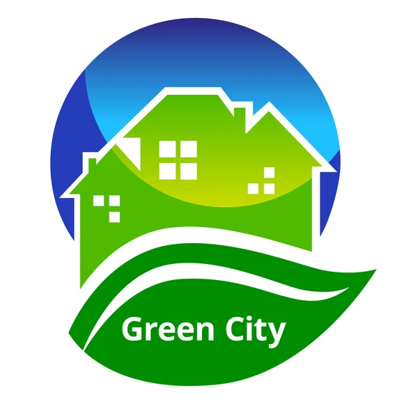 Greencitysign — Stok Vektör