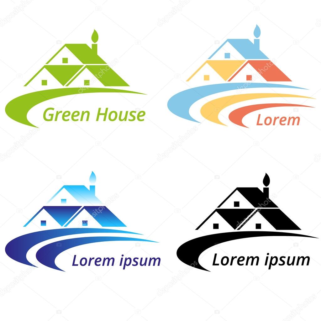 Vector illustration of Real estate and Green house design concept.