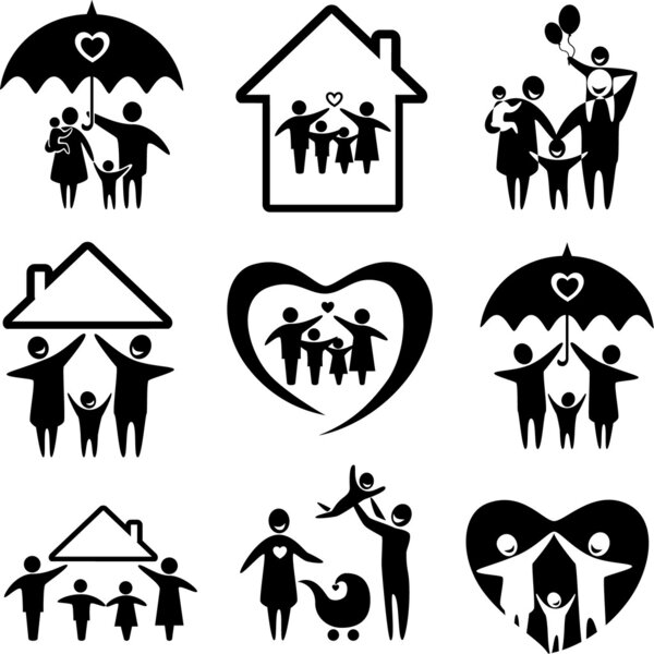 Insieme di famiglieB — Vettoriale Stock