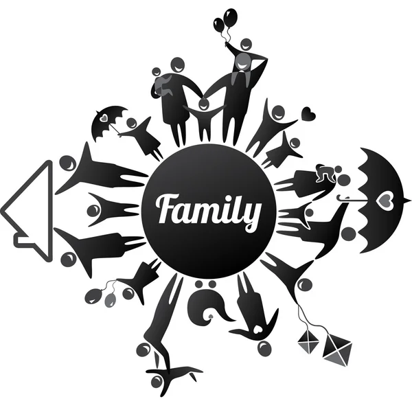 FamilyBlack — Stock Vector