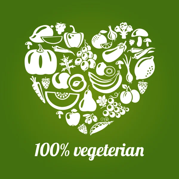 Vegetariano — Vector de stock