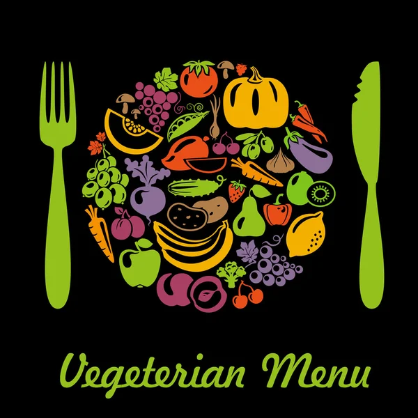 Menù vegetariano — Vettoriale Stock
