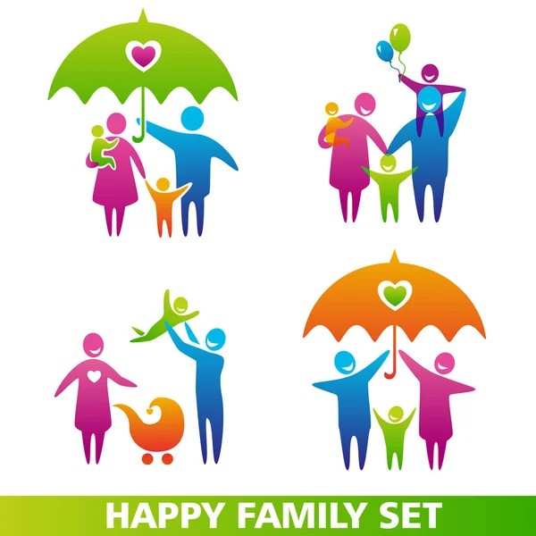 Happyfamilyset — Stok Vektör