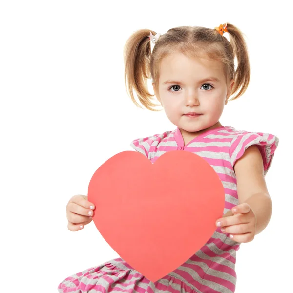 Girl with heart — Stock Photo, Image