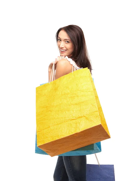 Mujer con bolsas de compras — Foto de Stock