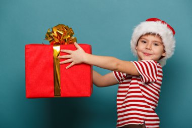 Noel Baba kırmızı komik çocuk