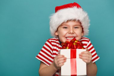 Noel Baba kırmızı komik çocuk