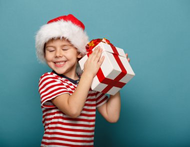 Noel Baba kırmızı komik çocuk