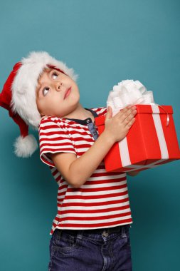 Noel Baba kırmızı komik çocuk