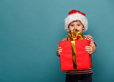 Noel Baba kırmızı komik çocuk