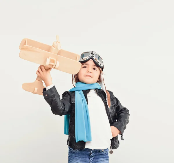 Girl in Vintage helmet — Stock Photo, Image