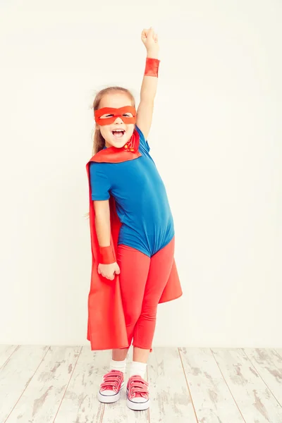 超级英雄的女孩 — 图库照片