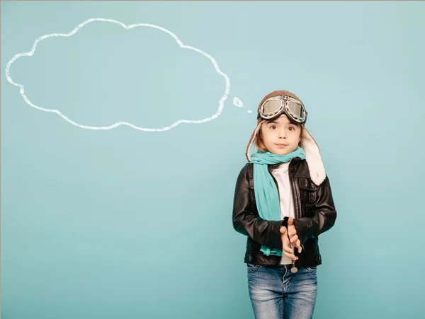 Girl in Vintage helmet — Stock Photo, Image