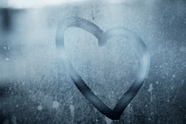 Heart on the window surface — Stock Photo, Image