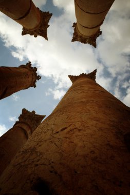 Columns from Roman Temple of Artemis at Jerash, Jordan clipart