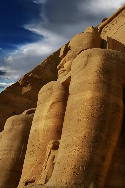 Abu simbel, Egypten. forntida egyptisk farao Ramses 2. — Stockfoto