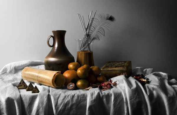 Stillleben mit Orangenmandarinen — Stockfoto