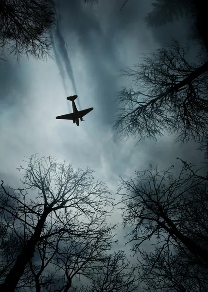 Полет самолёта Второй мировой войны Стоковая Картинка