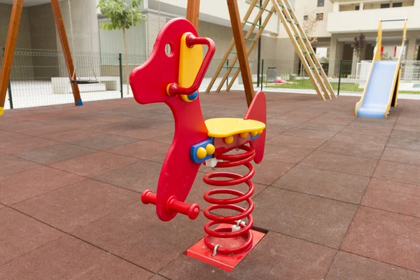 Red Seesaw in Playground, toy — Stock Photo, Image