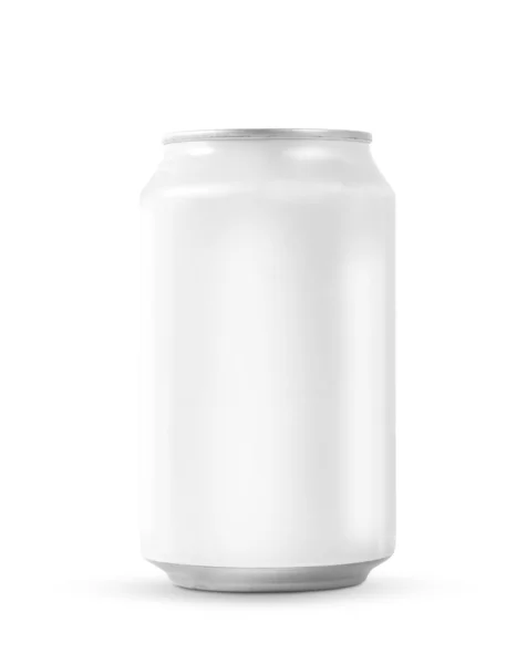 Weiße Getränkedose auf weißem Hintergrund — Stockfoto