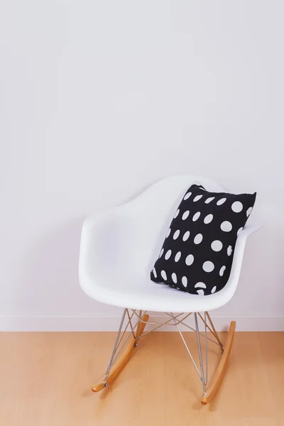 Modern white rocking chair and wall — Stock Photo, Image