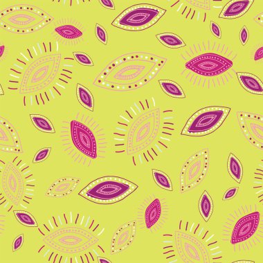 Şeytani gözler kusursuz desen. Tekstil, baskı ve giysi için farklı şekillerde kamçılı renkli gözler. Çağdaş trend vektör illüstrasyonu