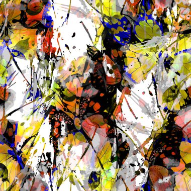 Kusursuz soyut desen. Tekstil deseni, çiçek ve geometrik baskı deseni tekstil tasarımı ve kumaşlar için.