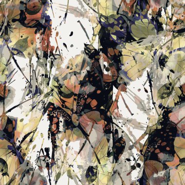 Kusursuz soyut desen. Tekstil deseni, çiçek ve geometrik baskı deseni tekstil tasarımı ve kumaşlar için.