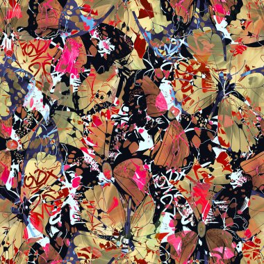 Kusursuz soyut desen. Tekstil deseni, çiçek ve geometrik baskı deseni tekstil tasarımı ve kumaşlar için.