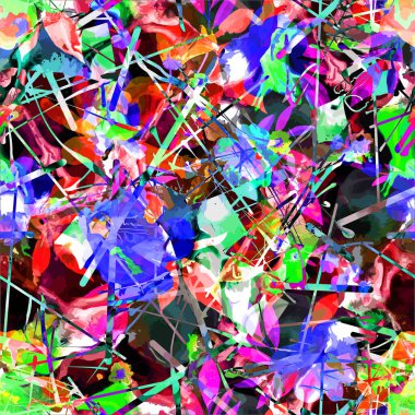 Kusursuz soyut desen. Tekstil deseni, çiçek ve geometrik baskı deseni tekstil tasarımı ve kumaşlar için.