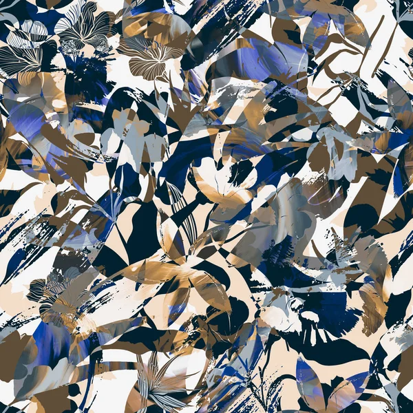 Sömlös Abstrakt Mönster Textilmönster Blommönster Och Geometriskt Mönstermönster För Textildesign — Stockfoto