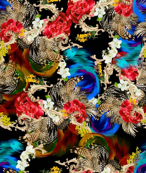 Bezproblémový Abstraktní Vzor Textilní Vzor Květinový Geometrický Potisk Pro Textilní — Stock fotografie