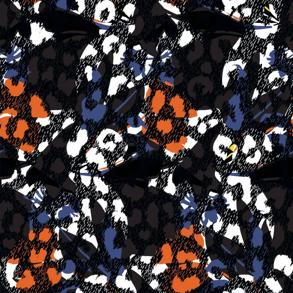 Patrón Abstracto Sin Costuras Patrón Textil Patrón Impresión Flores Geométricas — Foto de Stock