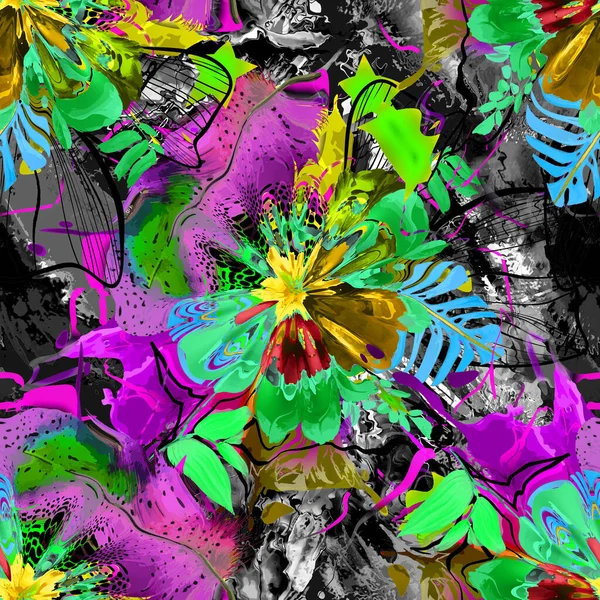Безшовний Абстрактний Візерунок Текстильний Візерунок Квітка Геометричний Візерунок Дизайну Текстилю — стокове фото