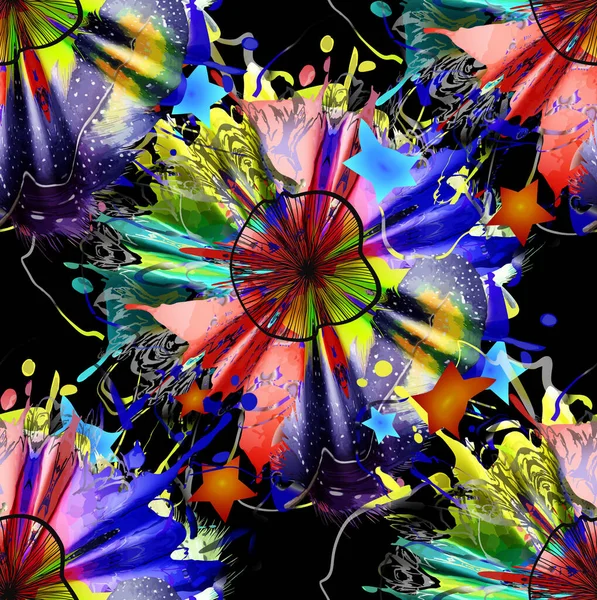 Zökkenőmentes Absztrakt Minta Textil Mintázat Virág Geometriai Nyomat Mintázata Textiltervezéshez — Stock Fotó