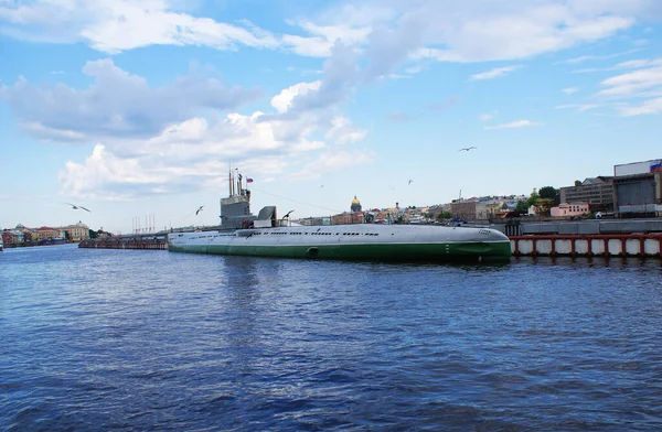 Submarino Amarrado Paseo Marítimo Marina — Foto de Stock