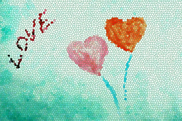 Disegno Cuori Uno Sfondo Lucente Giorno San Valentino Illustrazione — Foto Stock