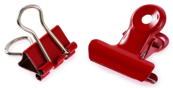 Red binder clips — Stock Photo, Image