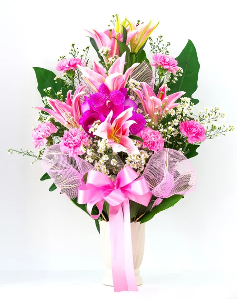 Bouquet of canation lily and orchid — Stock Photo, Image