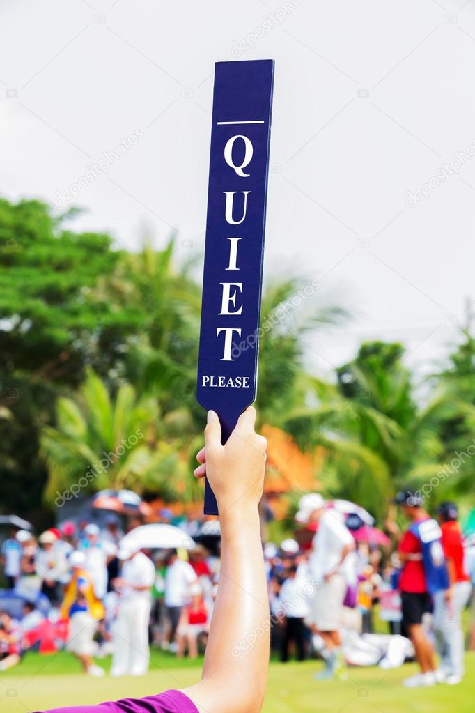 Quiet sign in golf tournament Stock Photo by ©smuayc 31594835