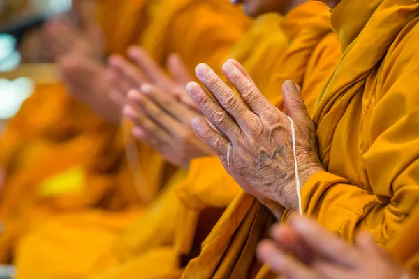 Buddhist monks chanting — Stock Photo, Image