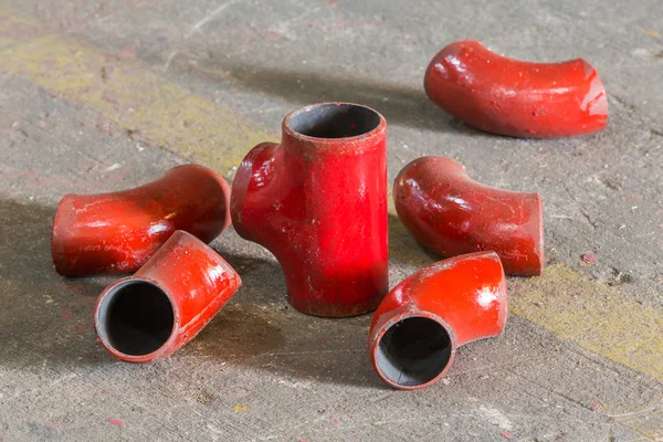 Red color iron pipe joint