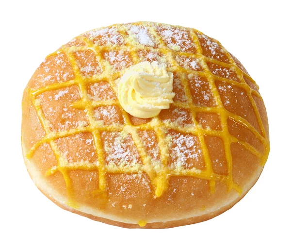 Donut garni de sucre glace et de crème au citron — Photo