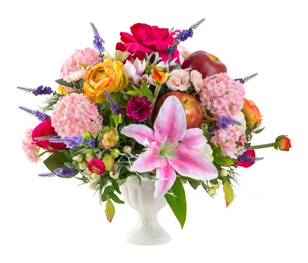 Flower bouquet in ceramic vase — Stock Photo, Image