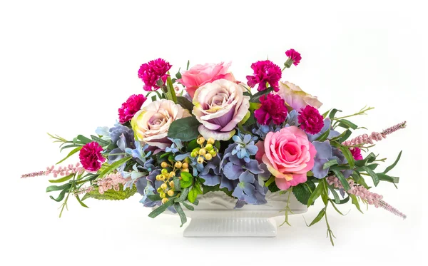 Bouquet di fiori in vaso di ceramica — Foto Stock