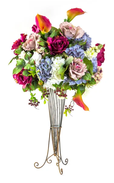 Букет цветов в стеклянной вазе — стоковое фото