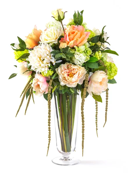 Μπουκέτο λουλούδια σε γυάλινο βάζο Royalty Free Φωτογραφίες Αρχείου