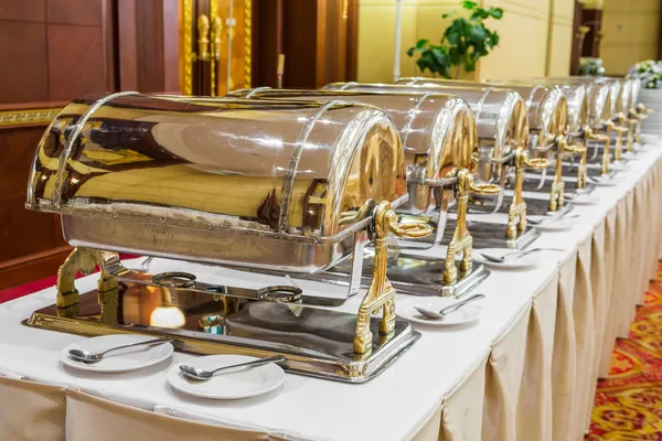 Warming trays for buffet line — Stock Photo, Image