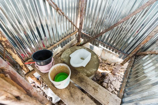 Temporary toilet at construction site — Stock Photo, Image